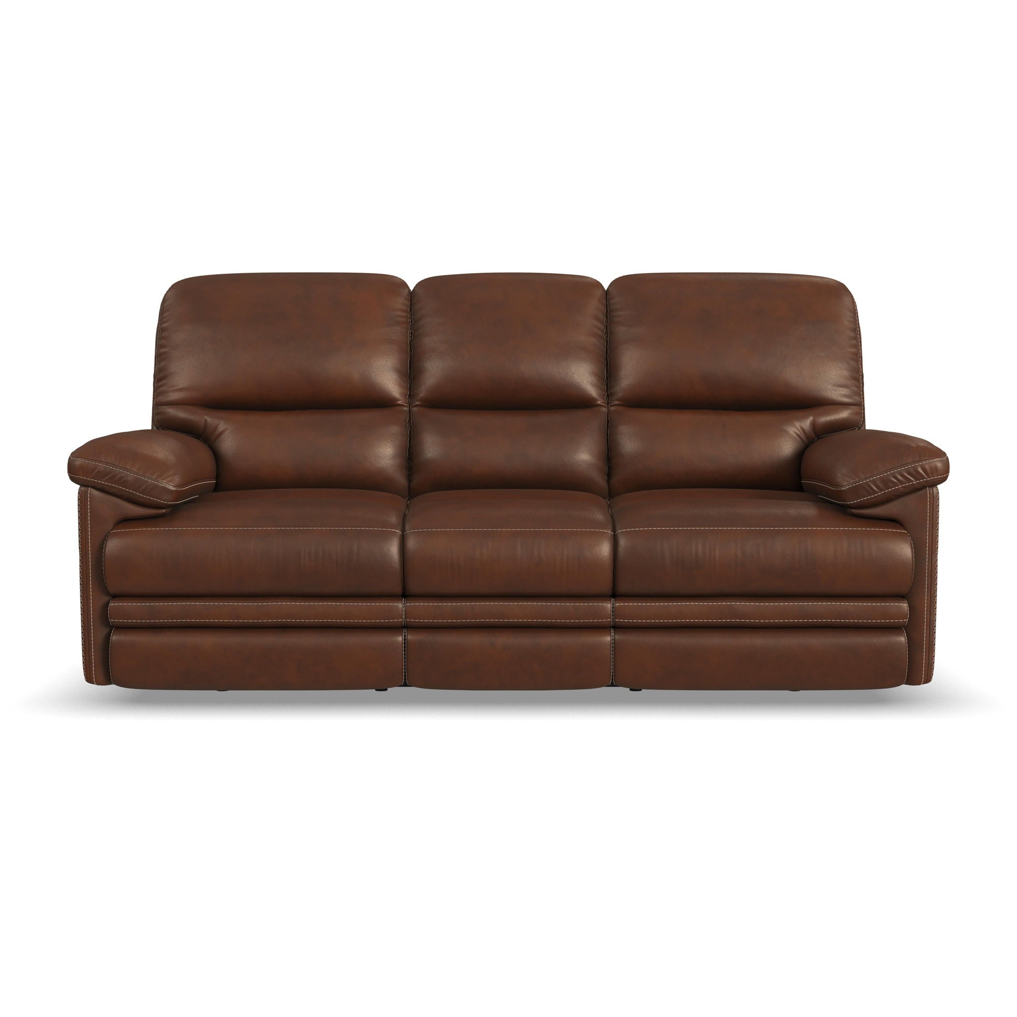 David - Power Reclining Sofa With Power Headrests & Lumbar - Pecan