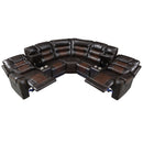 Manual Reclining Sectional Sofa Set, L Shaped Symmetrical Motion Sofa Corner Couch Sets With Storage Boxes, 4 Cup Holders And LED Light Strip For Living Room