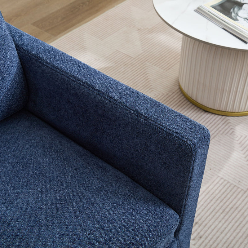 Upholstered Skirted Swivel Chair With Removable Back Cushion For Living Room