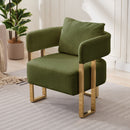 Modern Decorative Chair Teddy Fleece Upholstered And Metal Foot