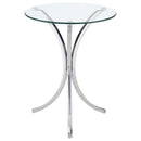 Eloise - Round Glass Top Accent Side Table - Chrome - Atlantic Fine Furniture Inc