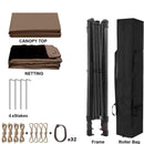 Outdoor Pop Up Gazebo Canopy With 2 Tier Soft Top And Removable Zipper Netting