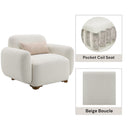 Darius - Boucle Accent Chair With 1 Toss Pillow - Beige