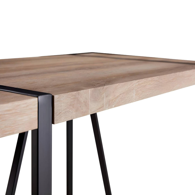 Modern Dining Table With Black Metal Legs For 4 - 6 Person