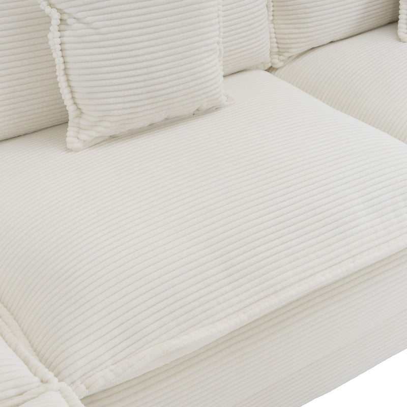 Modern Modular Sofa With Side Storage Pockets For Living Room