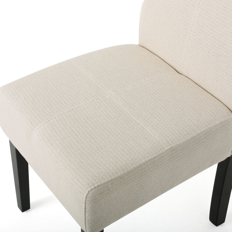 Upholstered Dining Chairs, Modern Fabric Dining Room Chair (Set of 2) - Beige