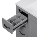 36" Bathroom Vanity Without Sink, Cabinet Base Only, 6 Drawers, Multi Functional Drawer Divider, Adjustable Shelf - Gray