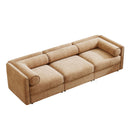 Stylish Chenille Sofa With Storage Seat And Cylindrical Backrest