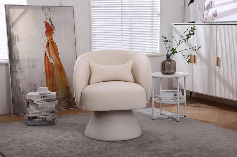 Swivel Accent Chair, Armchair Round Barrel Chair In Fabric For Living Room Bedroom