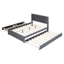 Upholstered Platform Bed With Drawers, Classic Headboard Design