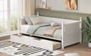 Twin Size Solid Wood Daybed with 2 drawers for Limited Space Kids, Teens, Adults, No Need Box Spring, White
