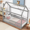 House Bed With Guardrails, Slats