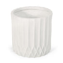 Planter With Subtle Pleated Design - Antique White