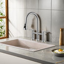 Stainless Steel Kitchen Faucet With Pull Down Sprayer For Bar, Laundry, RV Utility Sink - Brushed Nickel