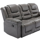 3 Seater Home Theater Recliner Manual Recliner Chair With Two Built-In Cup Holders For Living Room