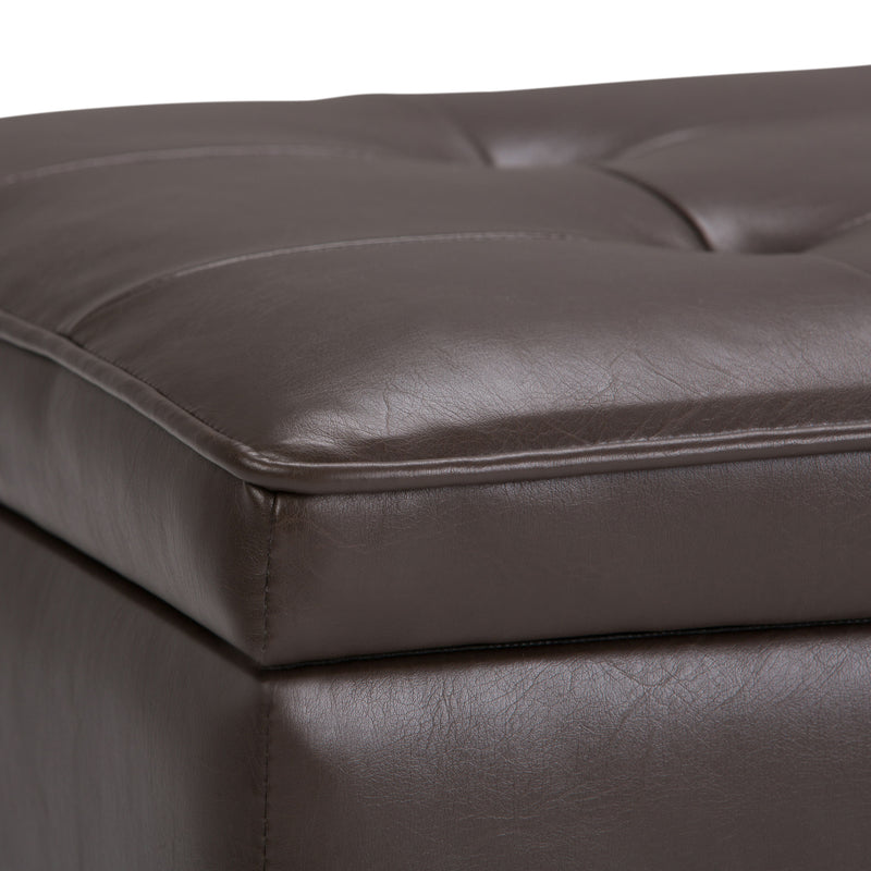 Cosmopolitan - Storage Ottoman Bench With Open Bottom - Chocolate Brown