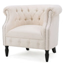 Celestialis - Upholstered Club Chair With Tub Design And Rolled Recessed Armrests