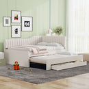 Upholstered Daybed With Trundle And 3 Drawers