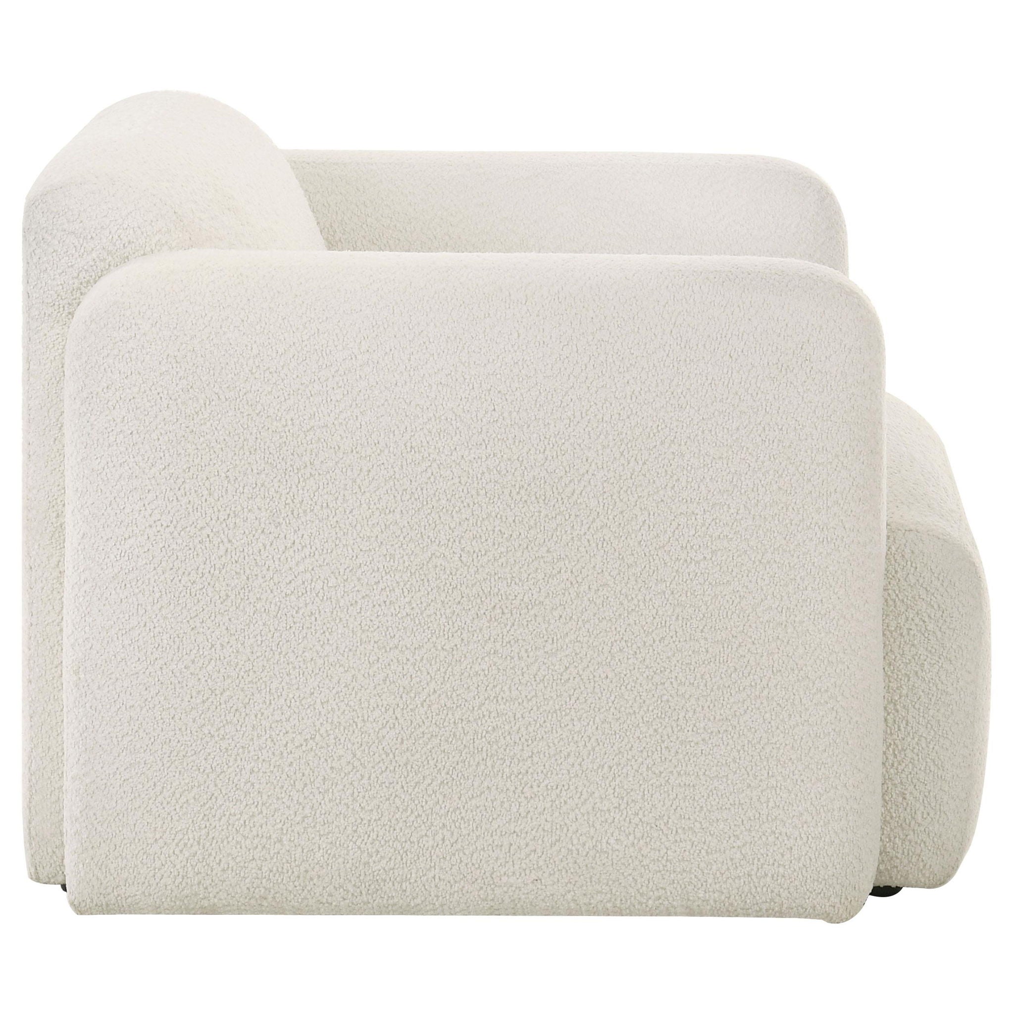 Dorset Fabric Upholstered Round Track Arm Accent Chair White - Atlantic Fine Furniture Melbourne FL