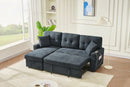 Reversible Sofa Couch Sleeper With Pull Out Bed And USB Port