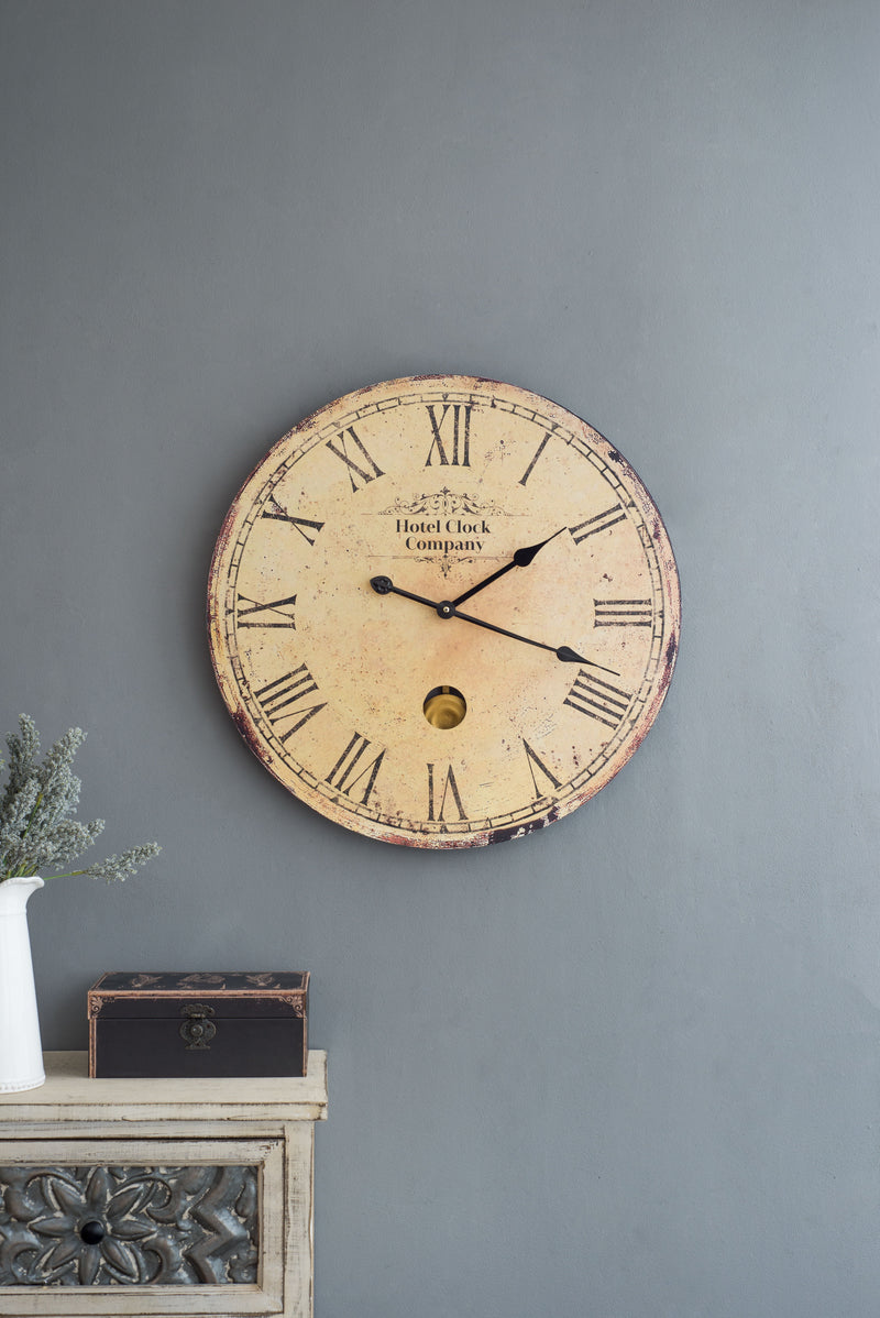 Vintage Design Wall Clock - Beige