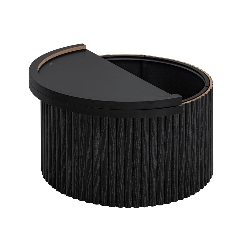 Coffee Table, Round Coffee Table, Modern Side Tables Accent End Table For Living Room, Apartment - Black