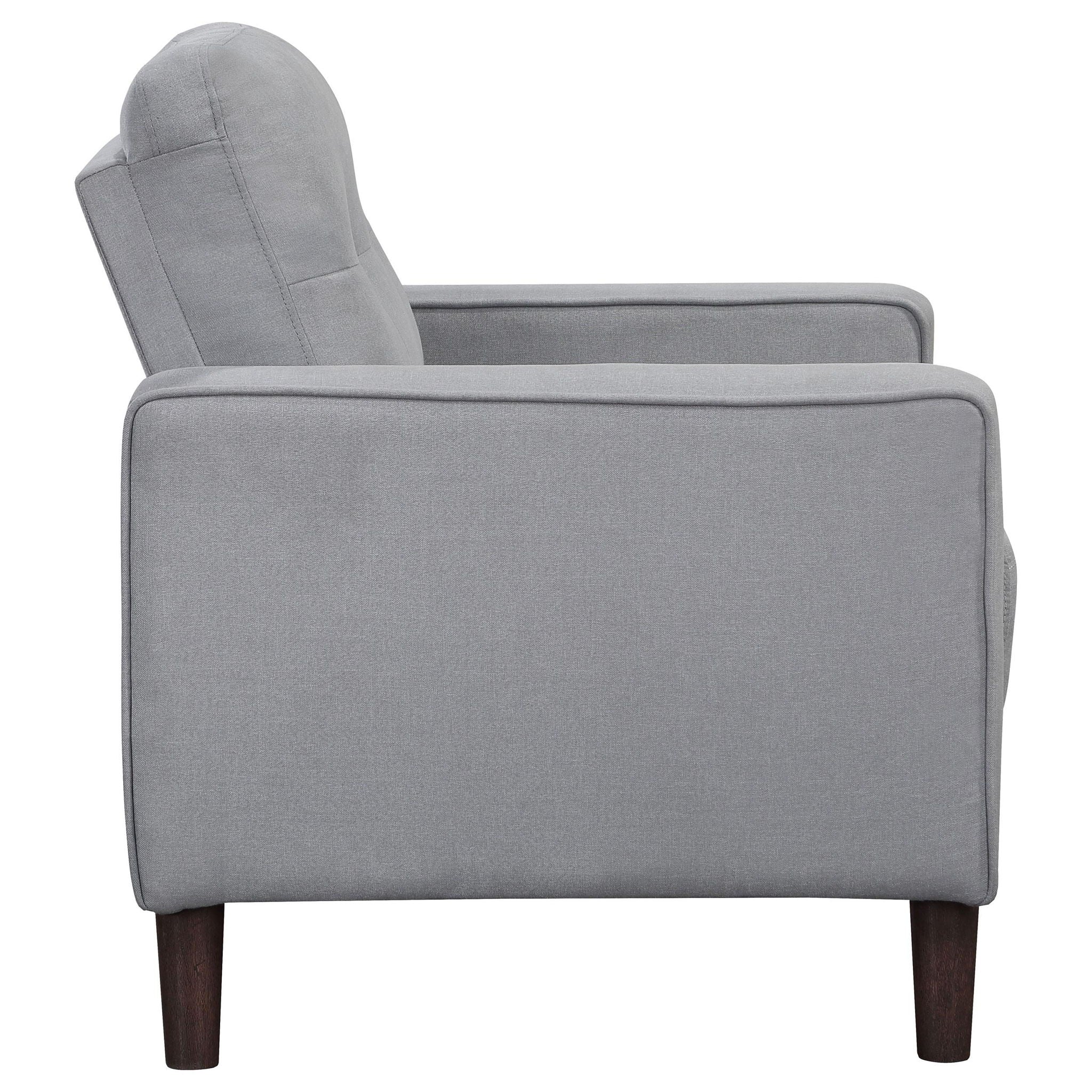 Bowen Upholstered Track Arm Tufted Accent Chair Grey - Atlantic Fine Furniture Melbourne FL