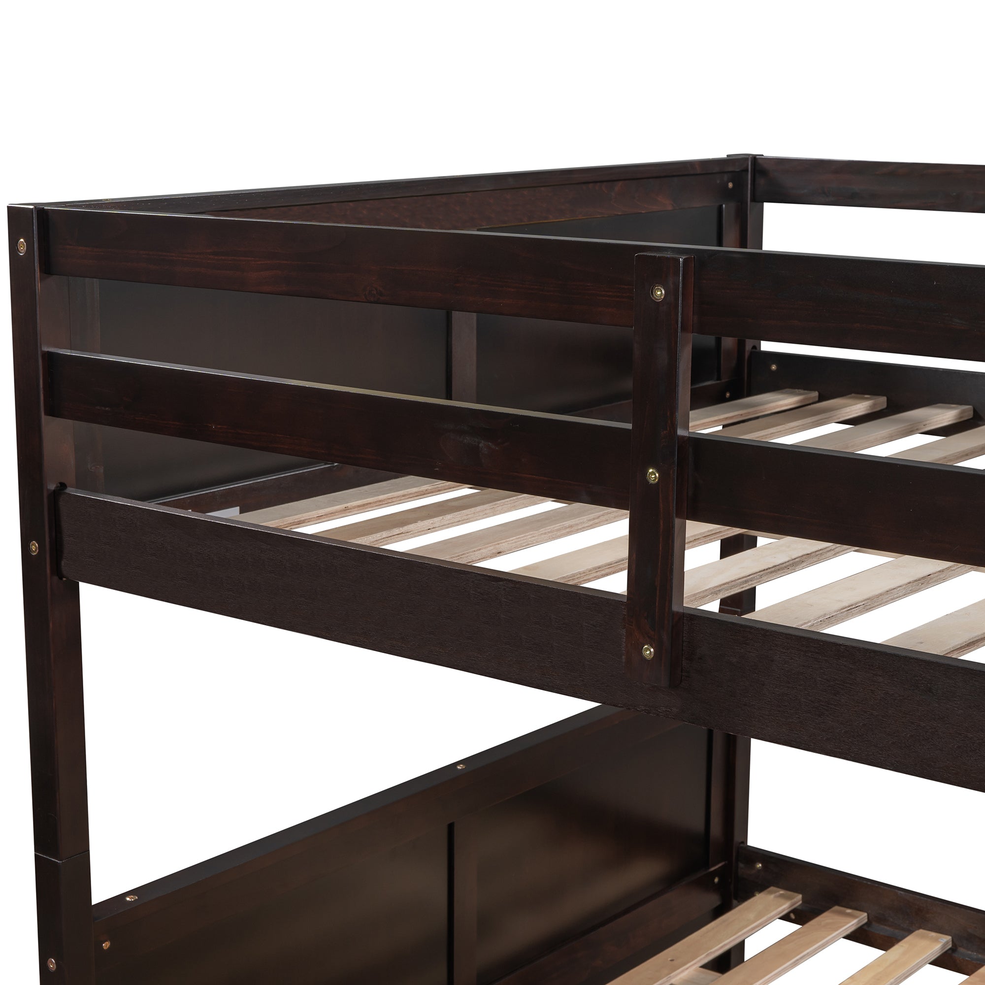 Full Over Full Bunk Bed with Twin Size Trundle, Espresso (old sku: LP000250AAP ) - Atlantic Fine Furniture Melbourne FL