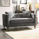 Sidonia - Loveseat With 2 Pillows - Gray Velvet