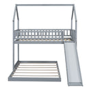 House Bunk Bed With Slide And Built In Ladder