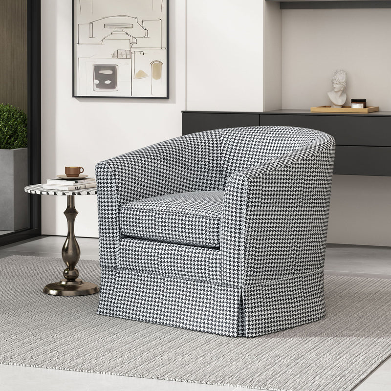 Zeniqua - Upholstered Velvet Swivel Chair With Loose Cover