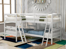 L-Shaped Bunk Bed with Ladder,Twin Size-Gray(OLD SKU :LP000020AAK)