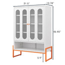 Modern Metal Shoe Cabinet With DoublebSided Mesh Doors And Adjustable Partitions