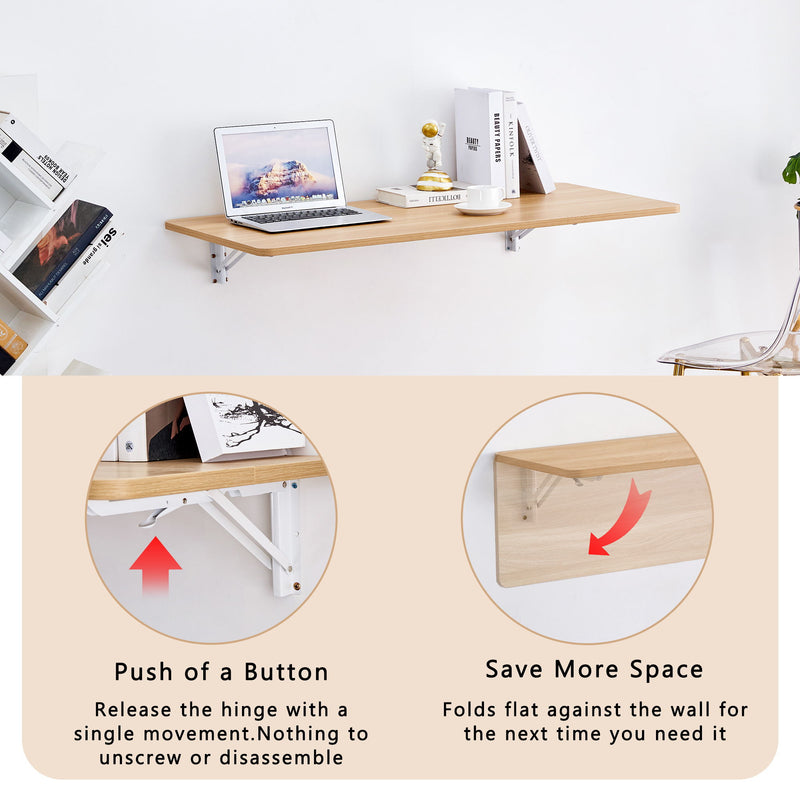 Folding Table Wall Mounted Folding Table For Small Spaces, Fold Down Desk, Workbench