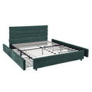 Modern Cushioned Bed Frame With Headboard And Drawers