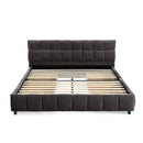 Modern Platform Bed Frame With Thick Chenille Fabric