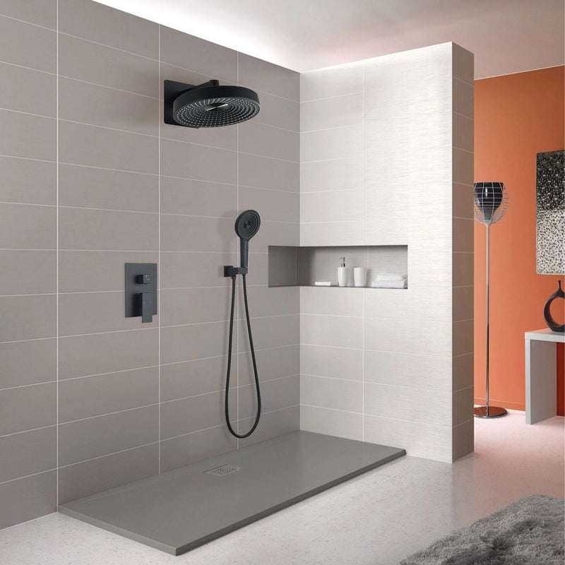 Concealed Shower System 2 Function Set With Control Valve - Matte Black