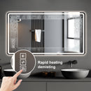 Bathroom Mirror Vanity Mirrors With Front Lights, Wall Mounted, Anti-Fog, Frameless, Horizontal Or Vertical