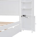 Bed With All In One Cabinet, Shelf And Sockets, Trundle