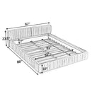 Modern Upholstered Platform Bed Frame With Pleated Design