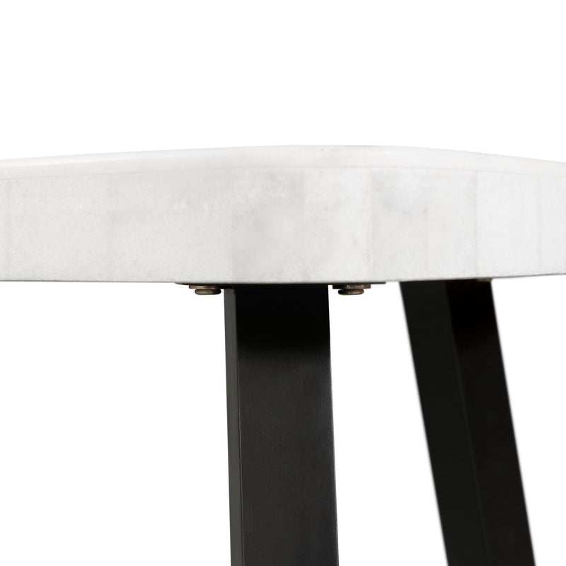 Trinity - Marble Top End Table - White - 26"