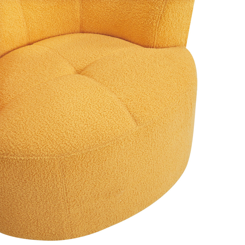 360° Swivel Chair Upholstered Accent Barrel Chair With Adjustable Headrest