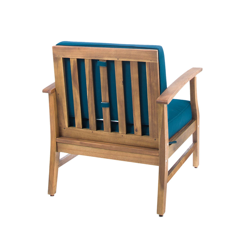 Kaleidoscope - Club Chair With Slat Paneling - Blue