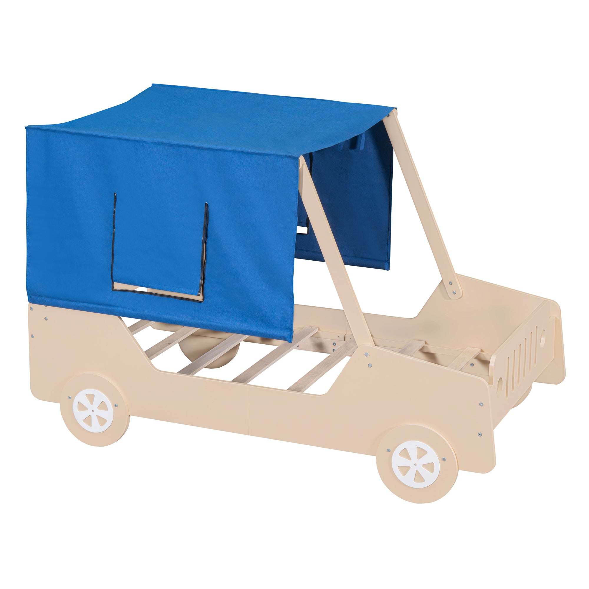 Twin Size Car Shaped Bed with Tents,Natural - Atlantic Fine Furniture Melbourne FL
