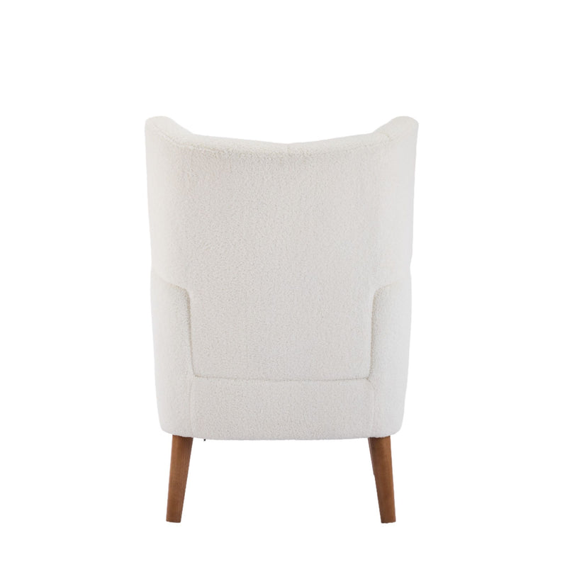 Accent Chair With Birch Wood Legs - White