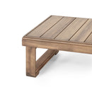 Outdoor Coffee Table With Slat Design And Sled Base - Brown