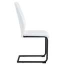 Modern dining chairs with faux leather upholstered seats - dining room chairs with metal legs, suitable for kitchen, living room, bedroom, dining room side chairs, set of 6 pieces (white+PU leather)