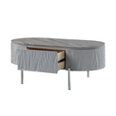Yukino - Coffee Table - Gray High Gloss & Chrome