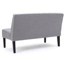 Contemporary Loveseat With Upholstered Fabric And Birch Wood Legs - Light Gray
