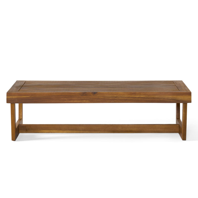 Outdoor Coffee Table With Slat Paneling - Teak